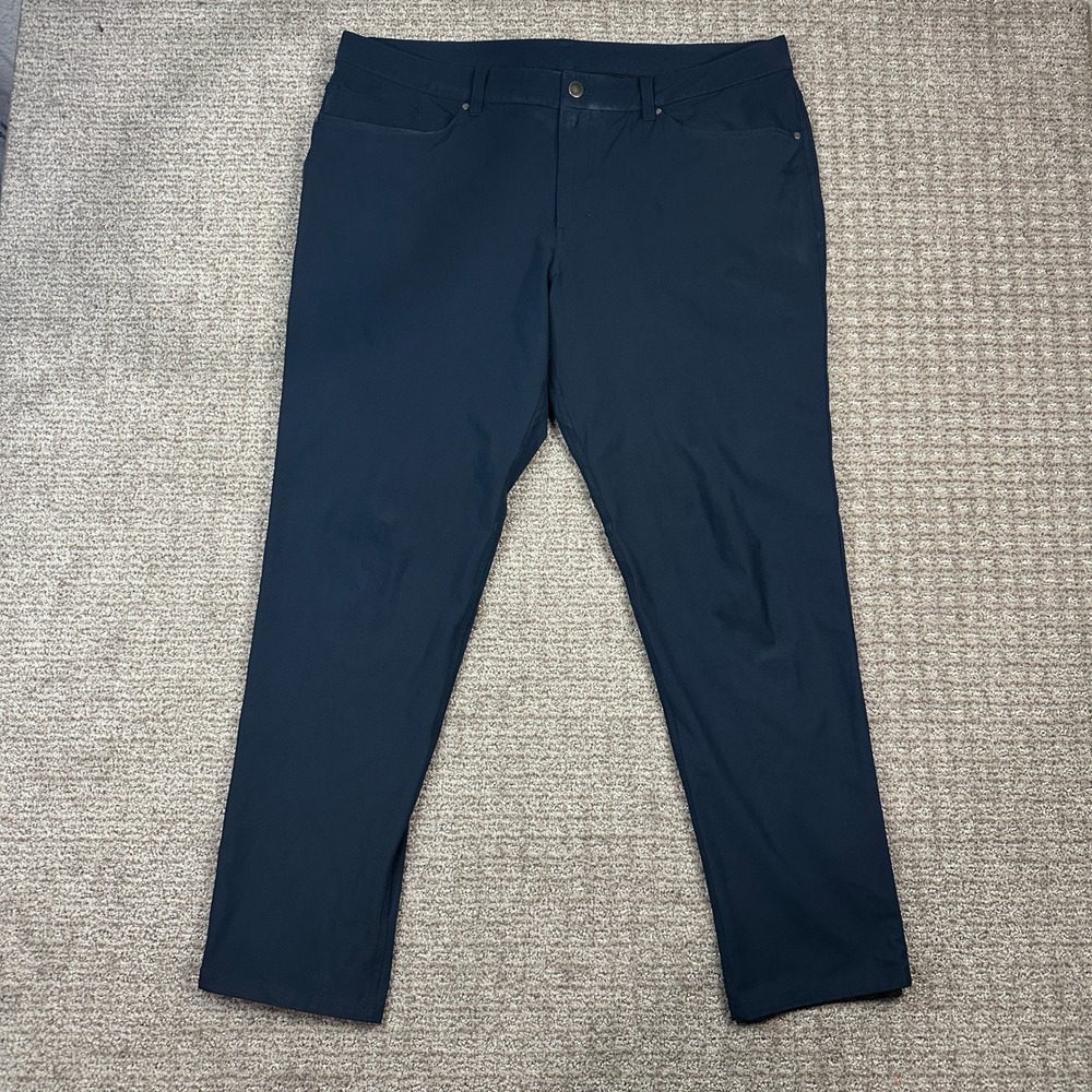Lululemon ABC Pants Mens Navy Blue 5-Pocket Technical Trousers Stretch 40x30